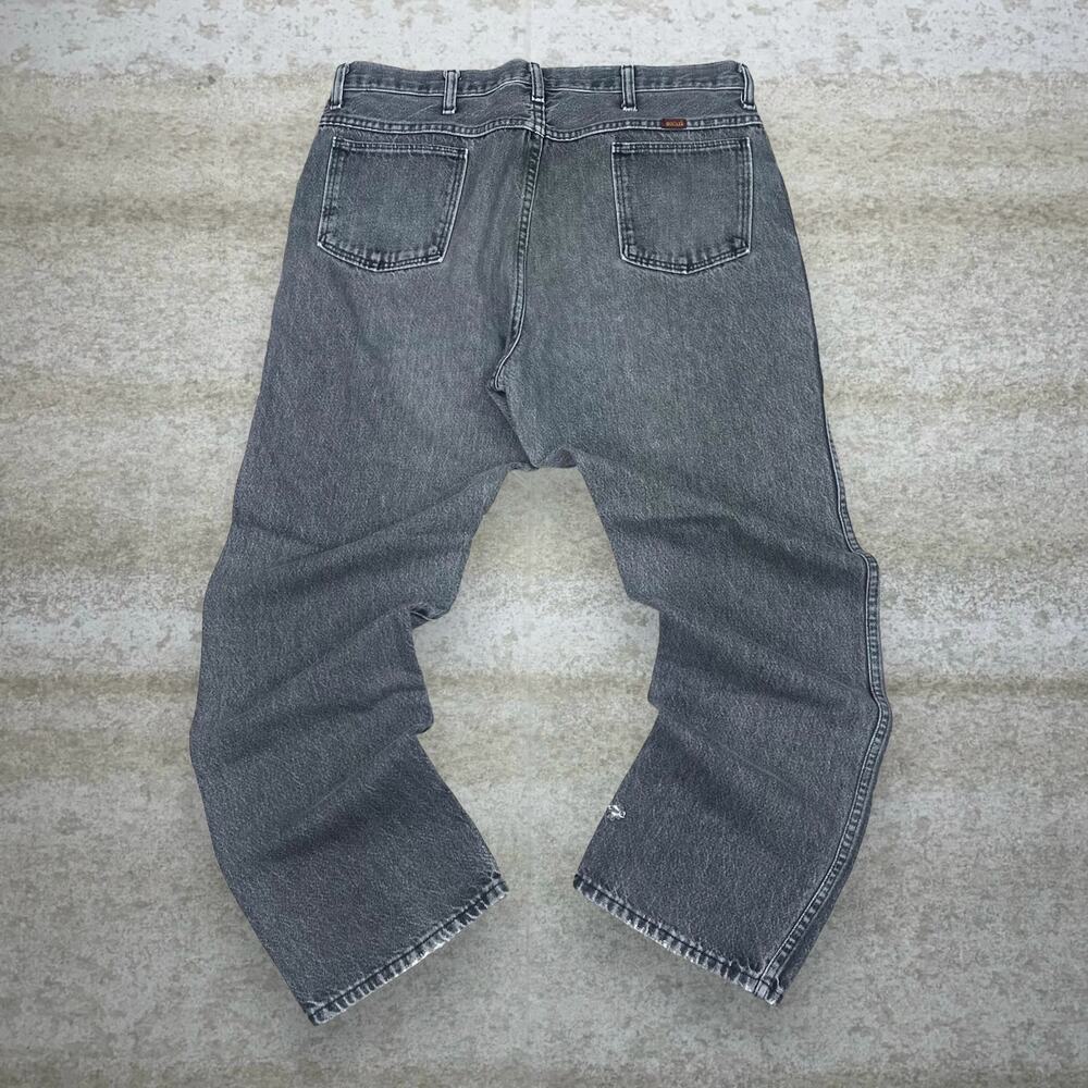 Vintage 90s Rustler Jeans 34x30 Regular Straight Fit Smoke Grey Wash Denim